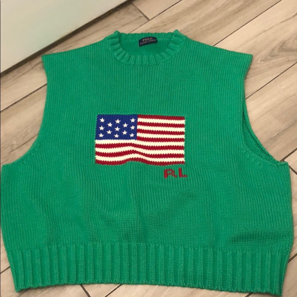 Green Polo flag vest